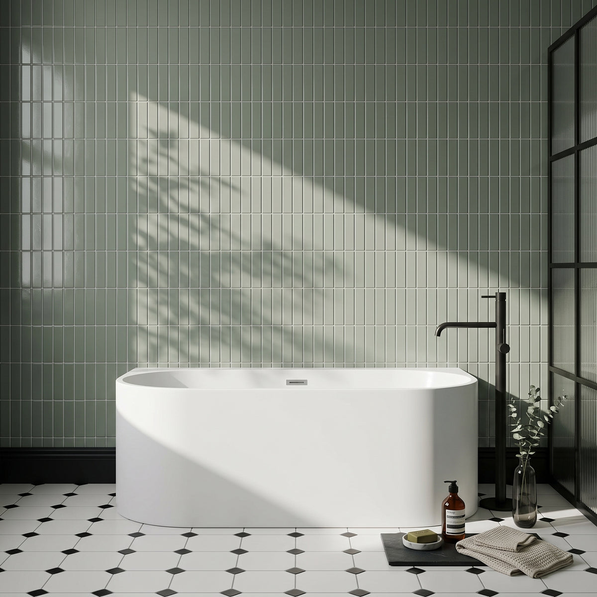 Fairford Rimini Back To Wall 1700 x 780 x 590mm Freestanding Bath