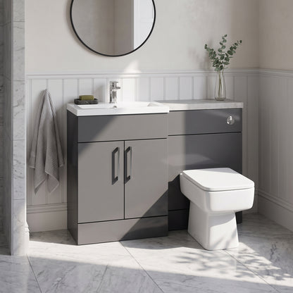 Fairford Union Gloss Grey 1200mm L Shape Left Hand Combination Pack