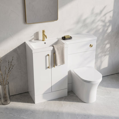 Fairford Union Gloss White 1000mm L Shape Left Hand Combination Pack