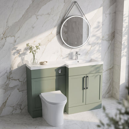 Fairford Union Style Shaker Matt Lux Green 1100mm L Shape Right Hand Combination Pack