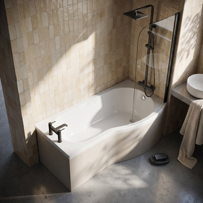 Fairford 1700 x 900mm B Shaped Right Hand Shower Bath