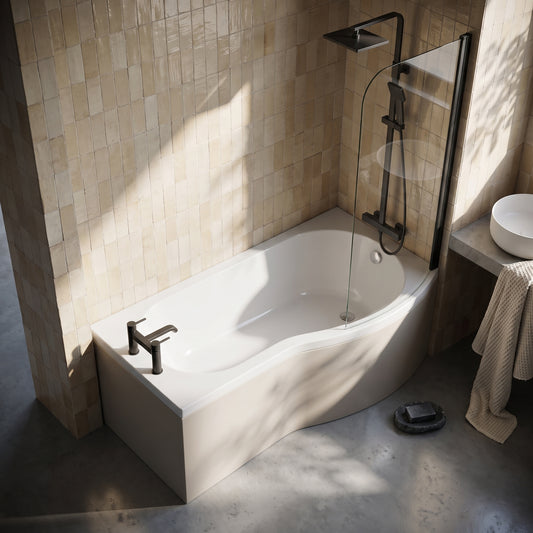 Fairford 1700 x 900mm B Shaped Right Hand Shower Bath