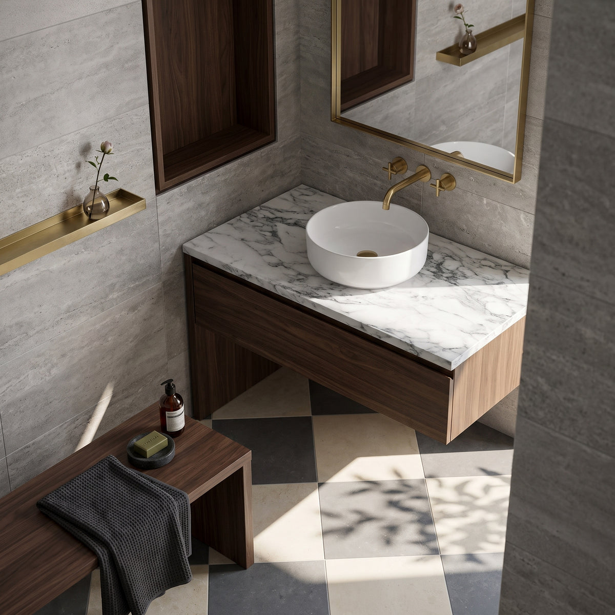 Fairford Laminate Worktop - Matt Marble - 1000 x 600 x 28mm