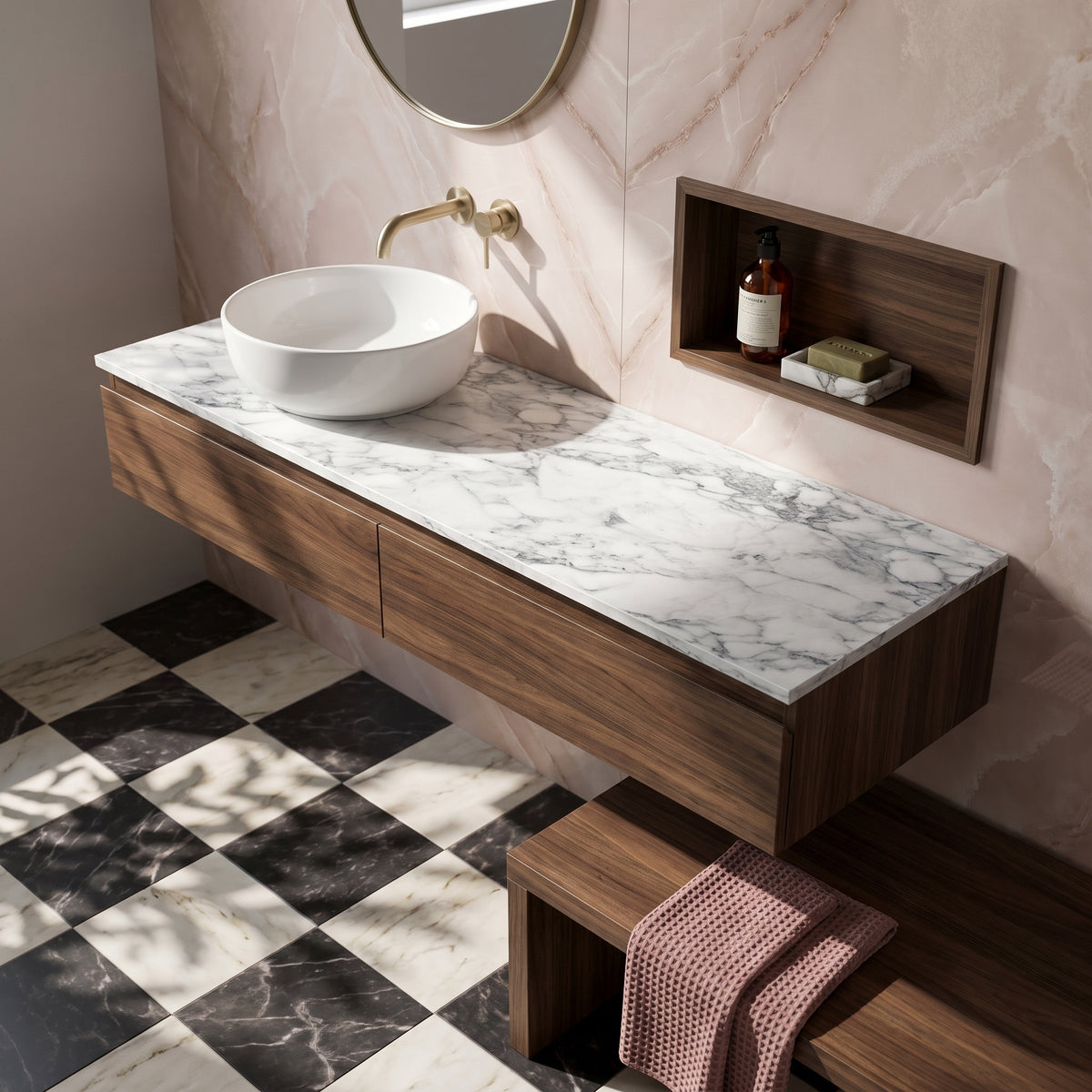Fairford Laminate Worktop - Matt Marble - 2000 x 600 x 28mm