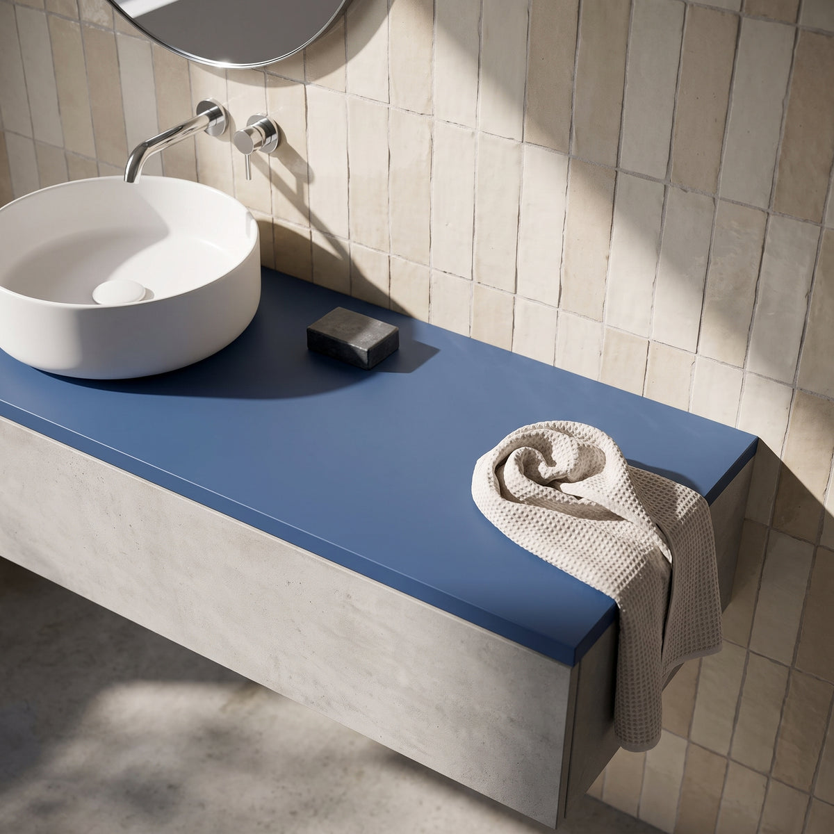 Fairford Satin Blue Co-ordinating Worktop 600 x 390 x 18mm