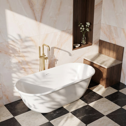 Fairford Omnia 1680 x 750 x 570mm Matt Solid Surface Freestanding Bath