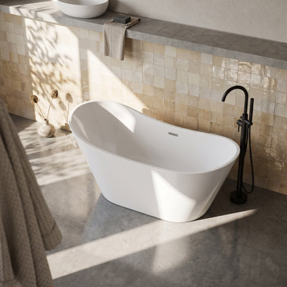 Rivato Verona 1500mm x 720mm x780mm Gloss White Freestanding Shower Bath