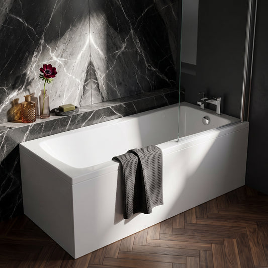 Fairford Dunsford 1700 x 750mm Sngl Ended Straight Bath, 0TH