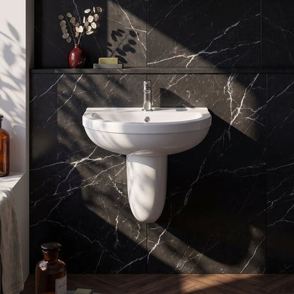Fairford Hora 550mm 1TH Basin and Semi Pedestal