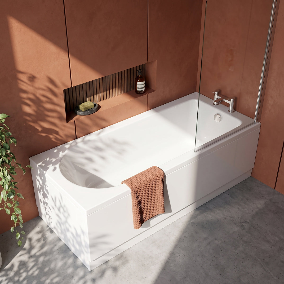 Fairford Novus 1500 x 700mm Single Ended Straight Bath, 0TH