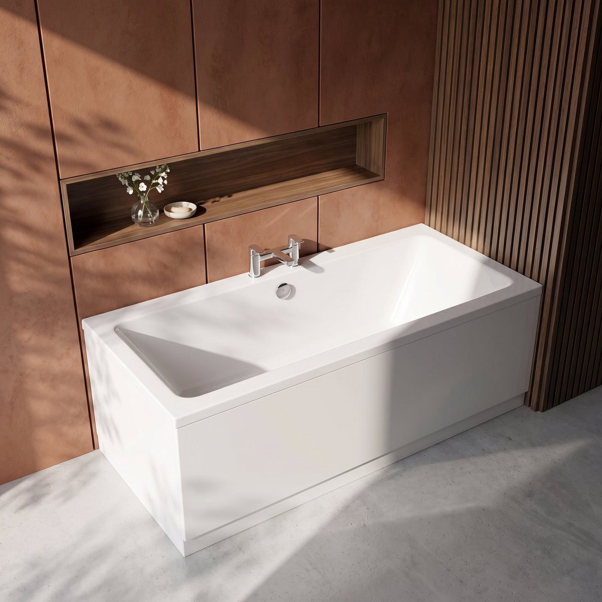 Fairford Onero 1700 x 700mm Double Ended Straight Bath, 0TH