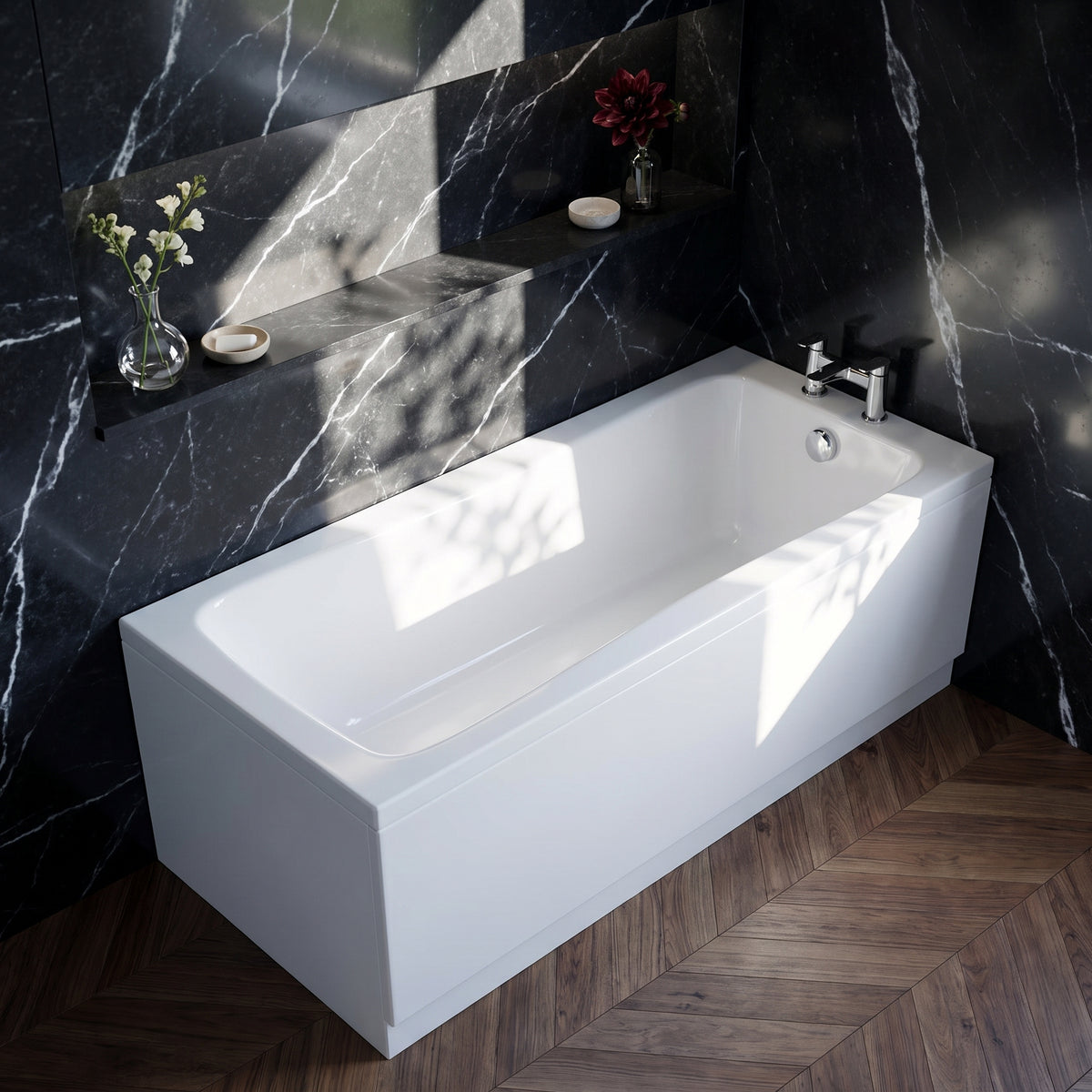 Fairford Una Thin Edge 1700 x 700mm Single Ended Straight Bath