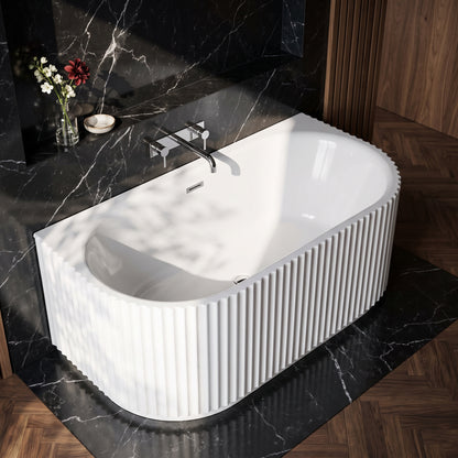 Fairford Fluted Back To Wall 1600 x 780 x 580mm Freestanding Bath