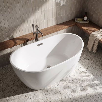 Rivato Assisi 1800mm x 900mm x 720mm Gloss White Freestanding Shower Bath