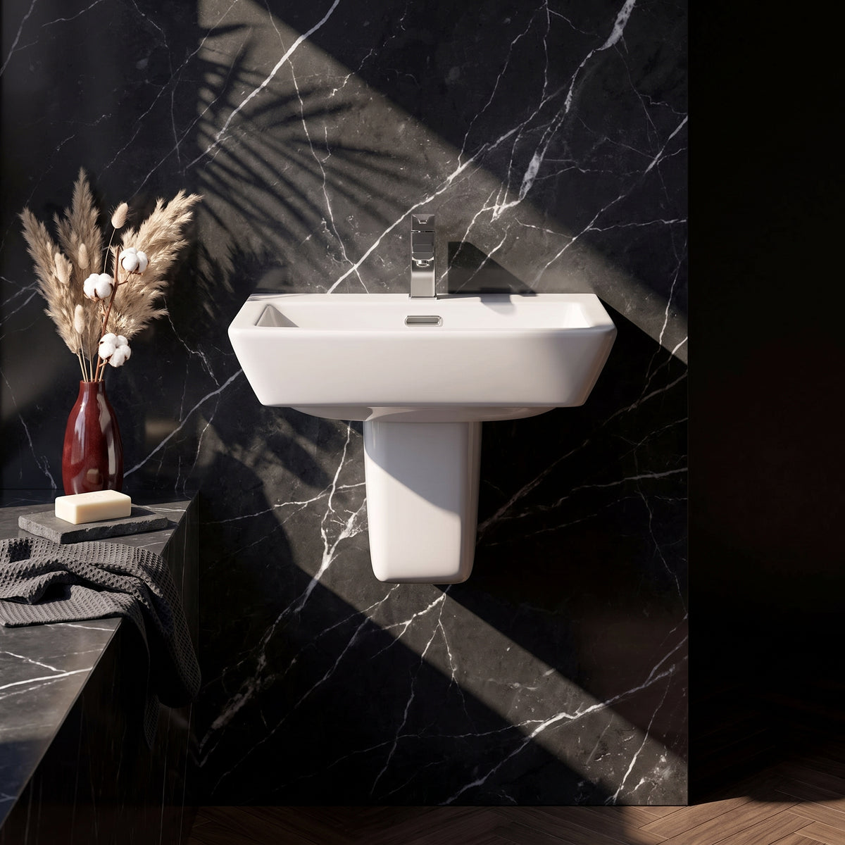 Fairford Mellow 520mm 1TH Basin With Semi-Pedestal