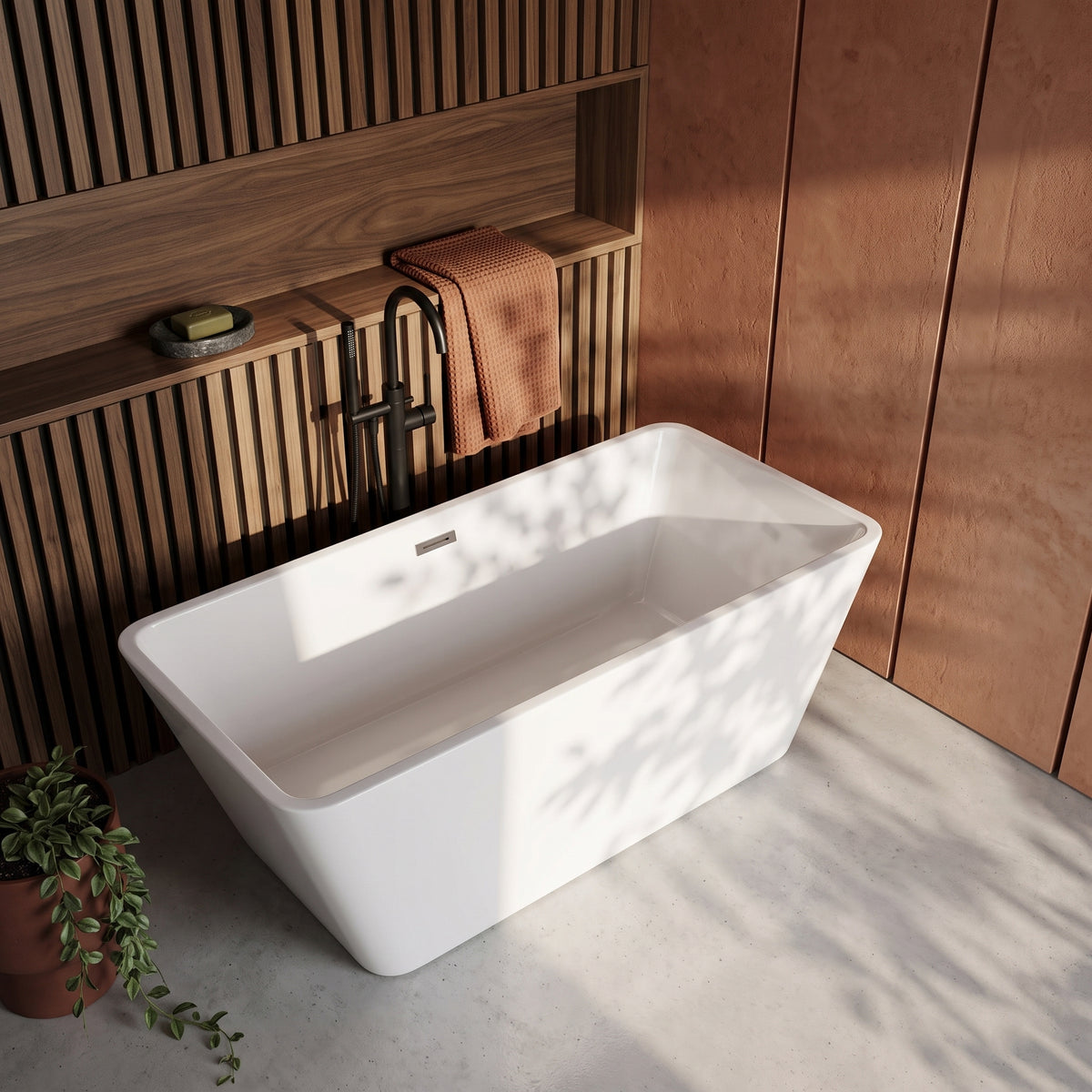 Rivato Turin 1500mm x 750mm x 580mm Gloss White Freestanding Shower Bath