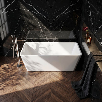 Rivato Turin 1700mm x 800mm x 580mm Gloss White Freestanding Shower Bath