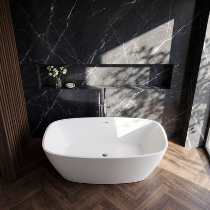 Fairford Vive 1610 x 750 x 530mm Polished Solid Surface Freestanding Bath