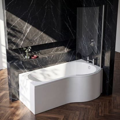 Fairford 1500 x 850 RH P Shape Bath with Screen and Panel