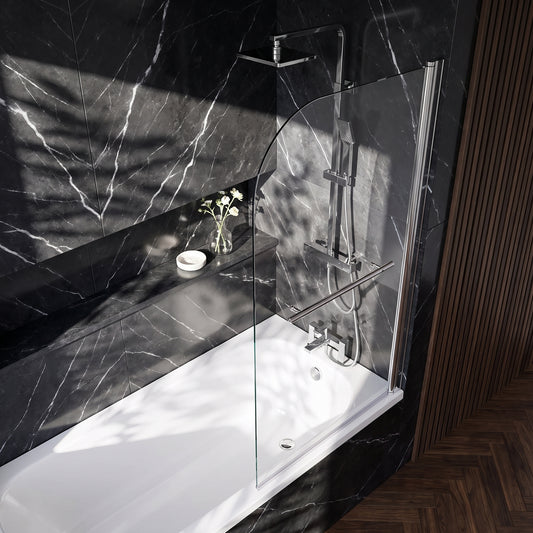 Fairford 6mm Radius Shower Bath Screen with Rail
