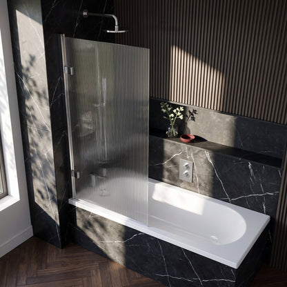 Fairford 8mm Fluted Square Hinged Bath Screen