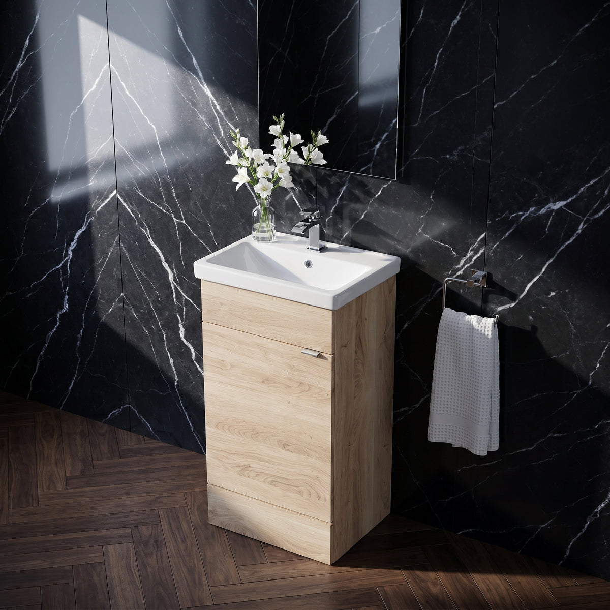 Fairford Union 400mm Bleached Oak Full Depth Vanity Unit
