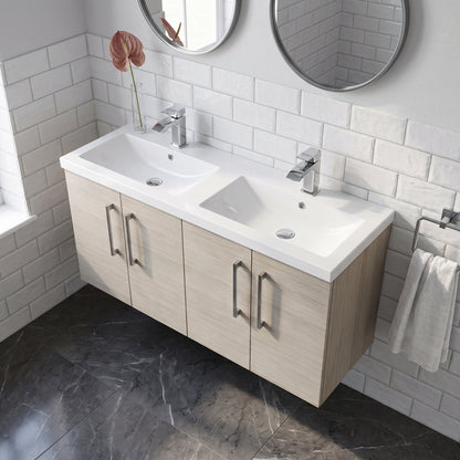 Fairford Aspri Solace Oak 1200mm 4 Door Wall Hung Vanity Unit