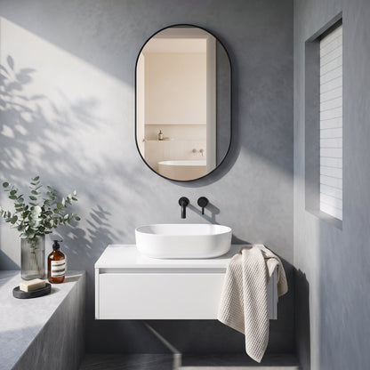 Fairford Velaro Matt Black 500 x 800mm Mirror