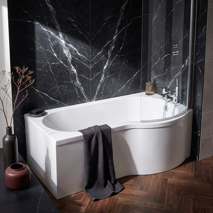 Fairford 1500 x 850mm Right Hand P Shaped Shower Bath