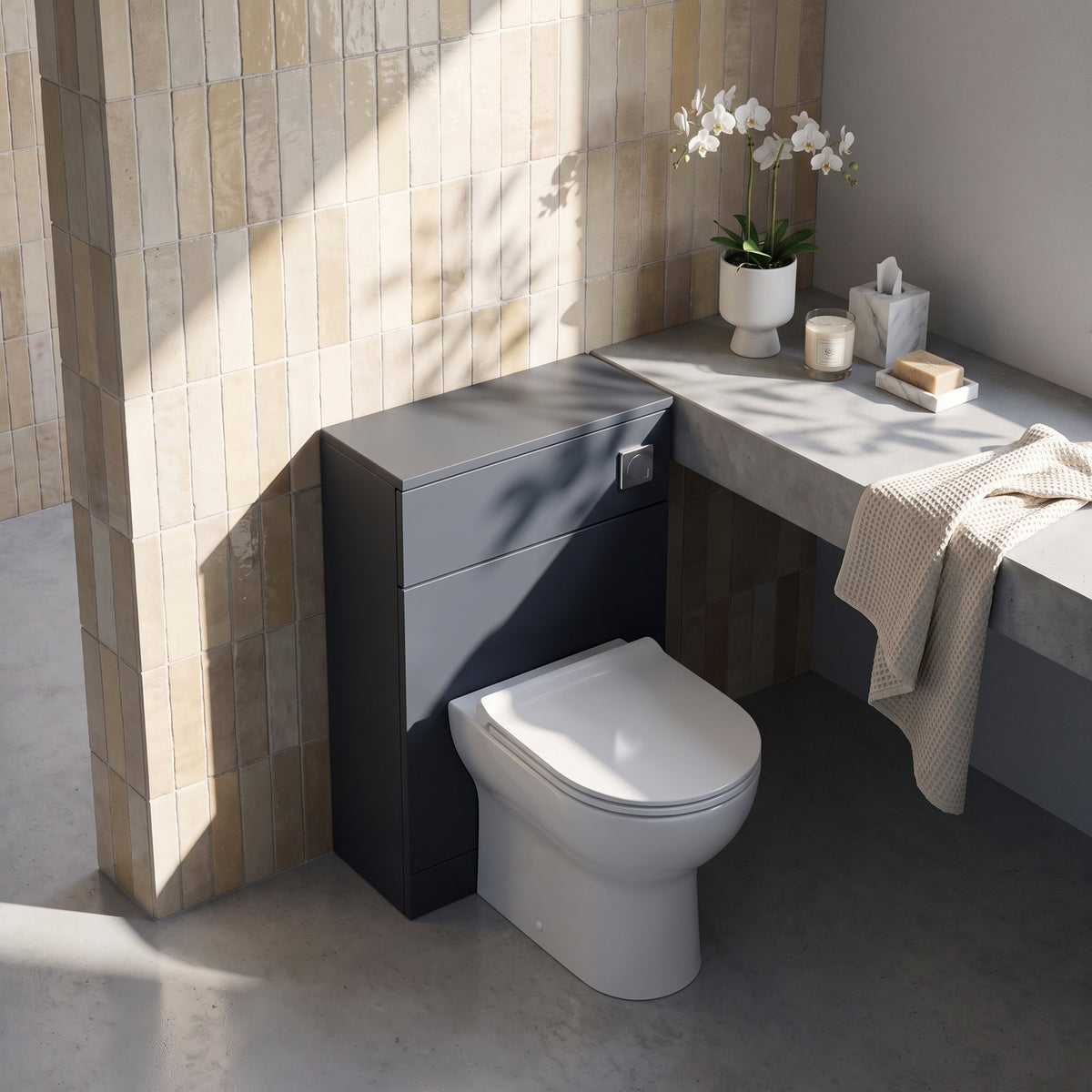 Fairford Aspri Soft Black 500mm WC Unit