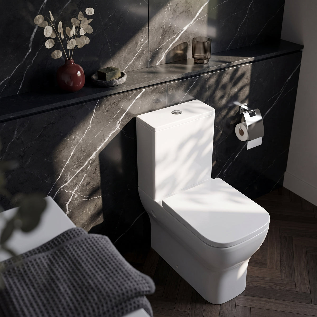 Fairford Grove Fully Flush To Wall Close Coupled Toilet with Soft Close Seat