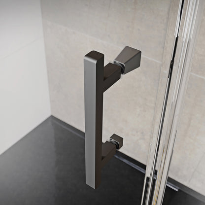 Fairford Pro 8 Black 1000 x 800mm Frameless 8mm Rectangular Pivot Door Enclosure with Side Panel