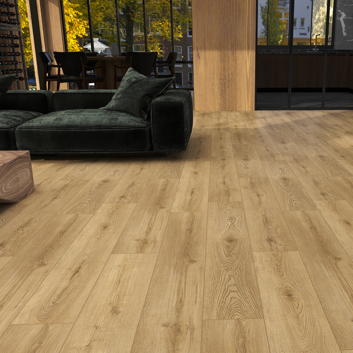 Rivato Natural Oak 1220 x 183mm Solidcore Waterproof Click Flooring Planks (Pack of 8) - 1.79m Per Pack