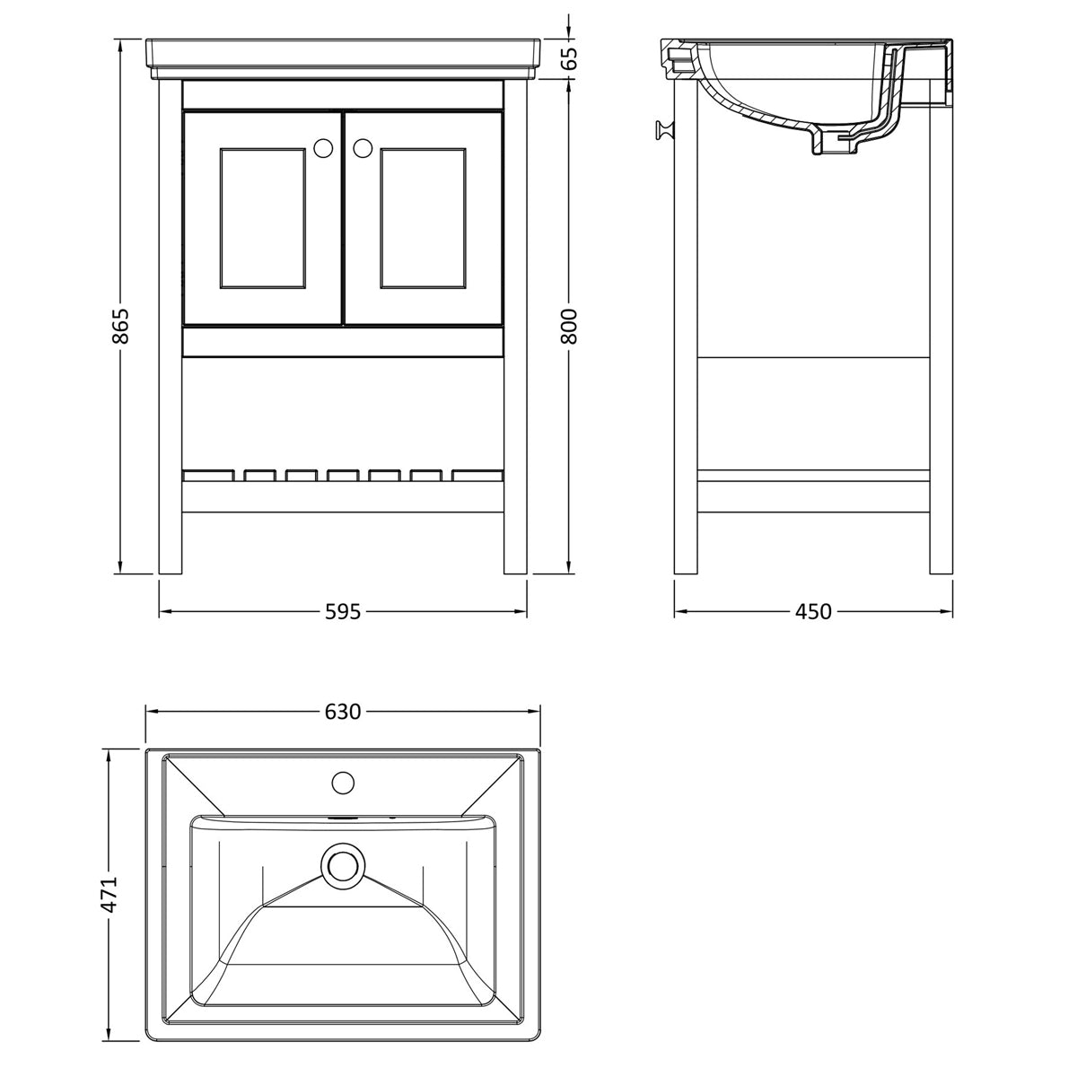 Fairford Juliette 600mm Fern Green 1 Tap Hole Floorstanding Vanity Unit