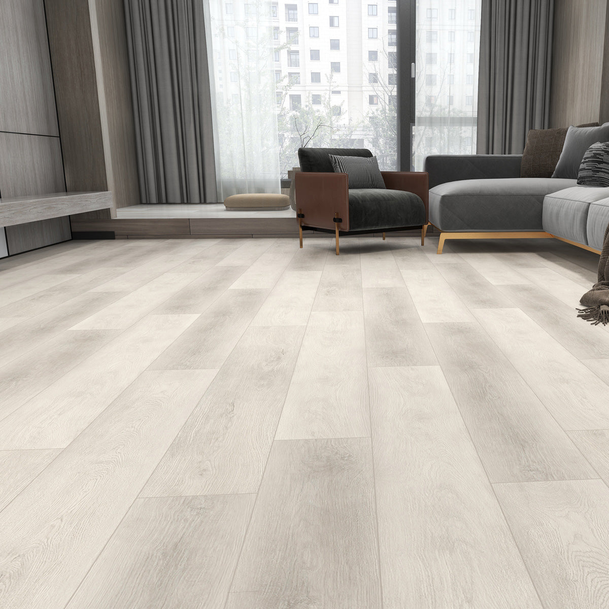 Rivato Finnish Grey 1220 x 183mm Solidcore Waterproof Click Flooring Planks (Pack of 8) - 1.79m Per Pack
