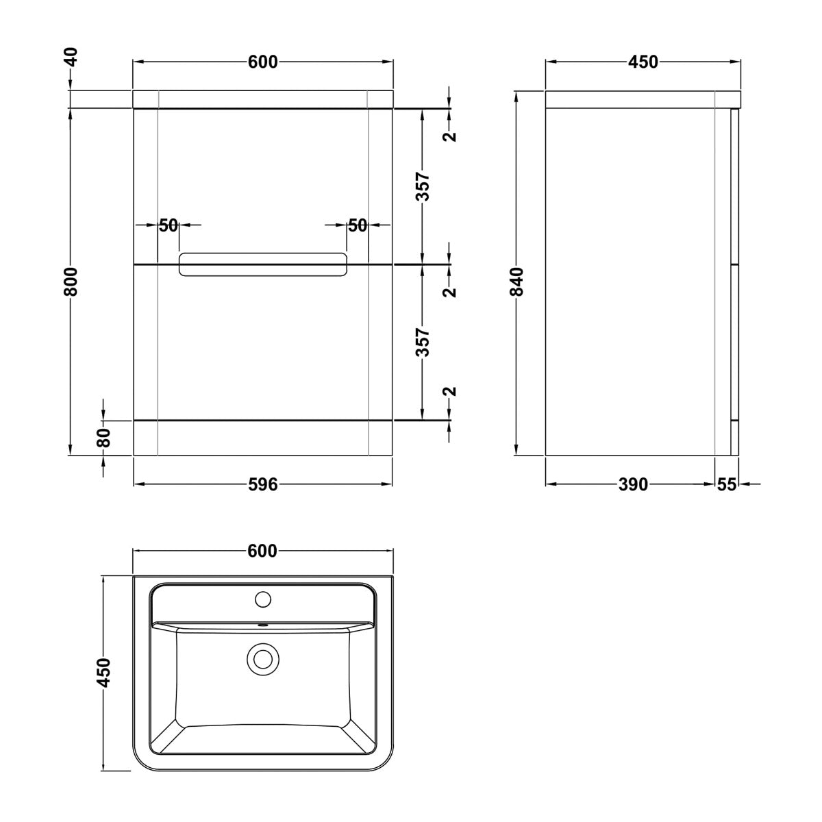 Fairford Rox 600mm Satin Blue Floorstanding Vanity Unit