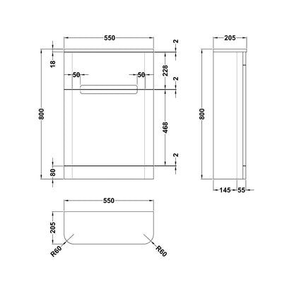 Fairford Rox 550mm Satin White WC Unit