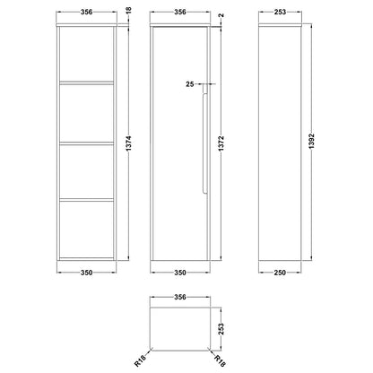 Fairford Rox 350mm Satin Grey Tall Cupboard