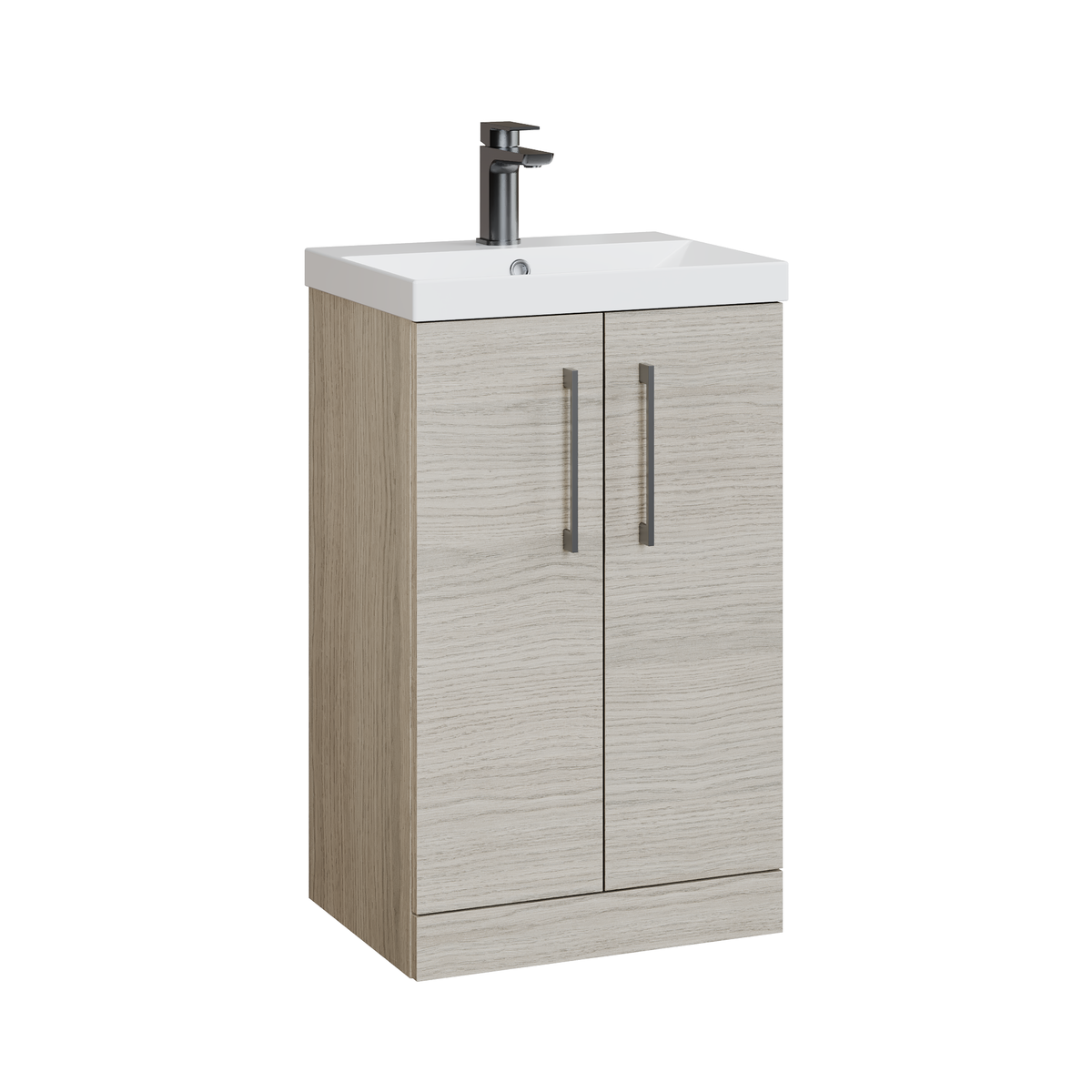 Fairford Aspri 500mm Solace Oak 2 Door Floor Standing Vanity Unit