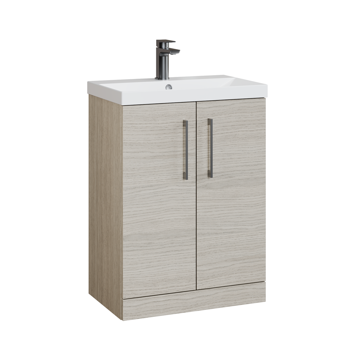 Fairford Aspri 600mm Solace Oak 2 Door Floor Standing Vanity Unit