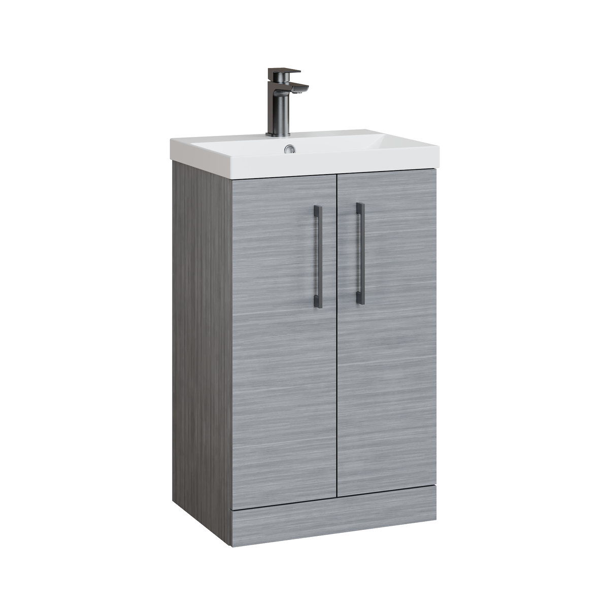 Fairford Aspri 500mm Anthracite 2 Door Floor Standing Vanity Unit