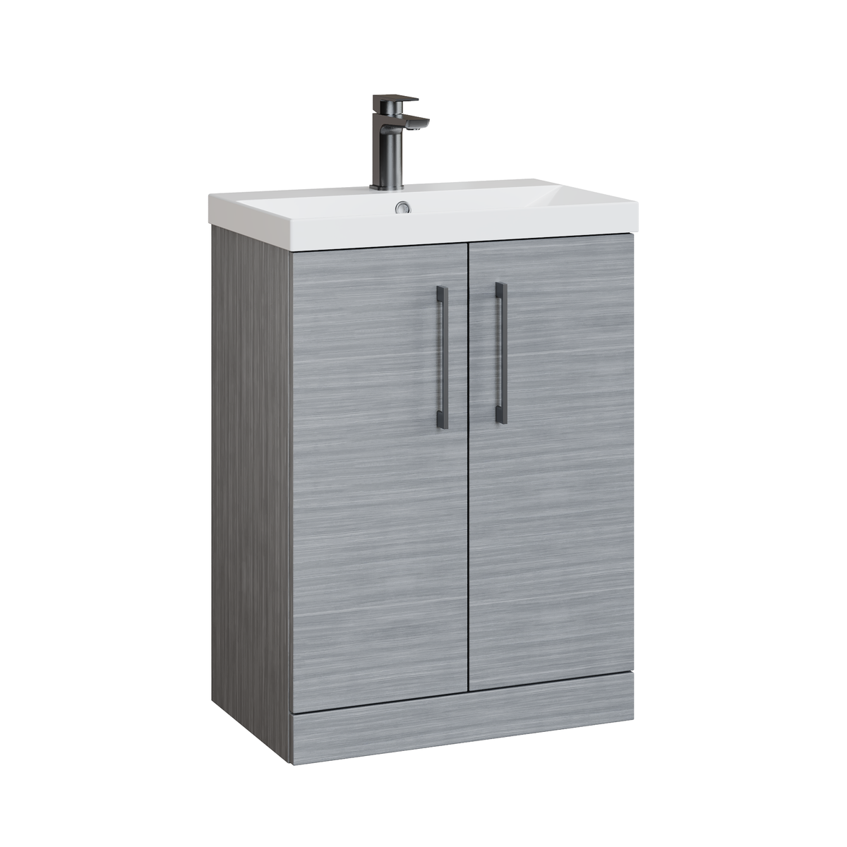 Fairford Aspri 600mm Anthracite 2 Door Floor Standing Vanity Unit