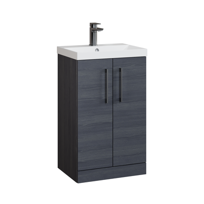 Fairford Aspri 500mm Charcoal Black 2 Door Floor Standing Vanity Unit