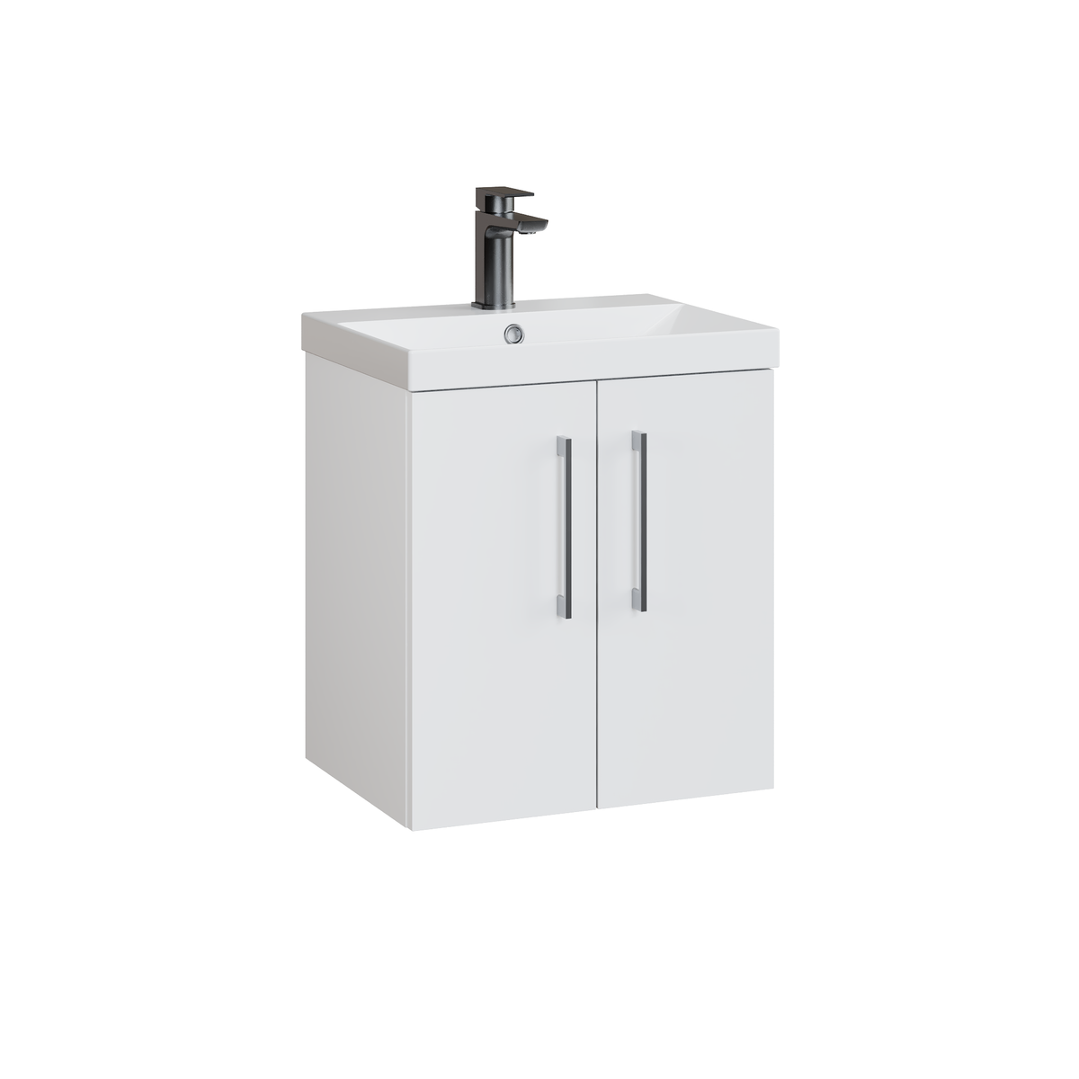 Fairford Aspri 500mm Gloss White 2-Door Wall Hung Vanity Unit