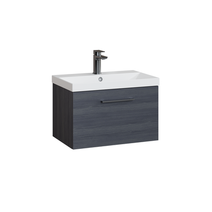 Fairford Aspri 600mm Charcoal Black Wall Hung Vanity Unit, 40mm Basin