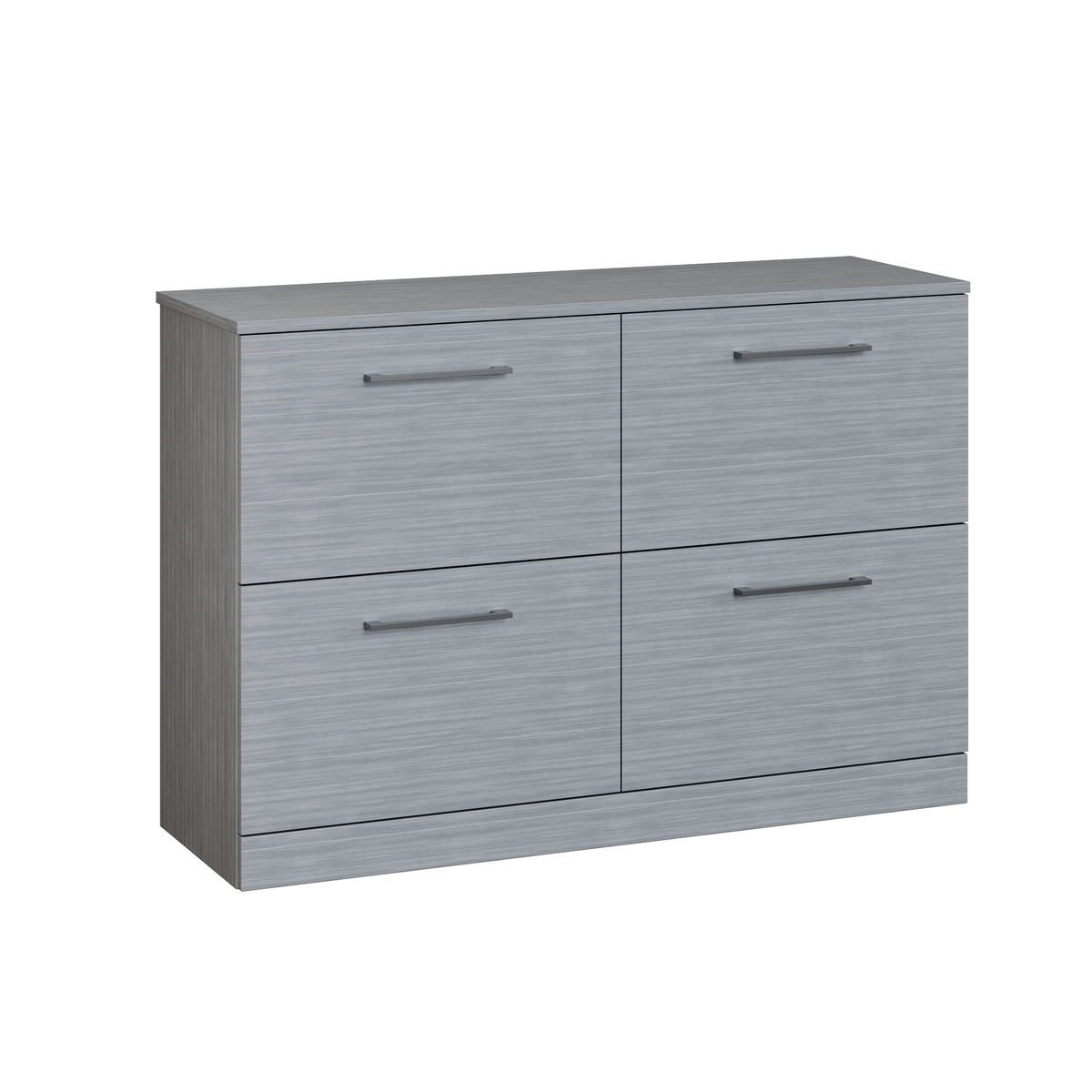 Fairford Aspri Grey Woodgrain 1200mm 4 Drawer Floorstanding Vanity Unit with Worktop