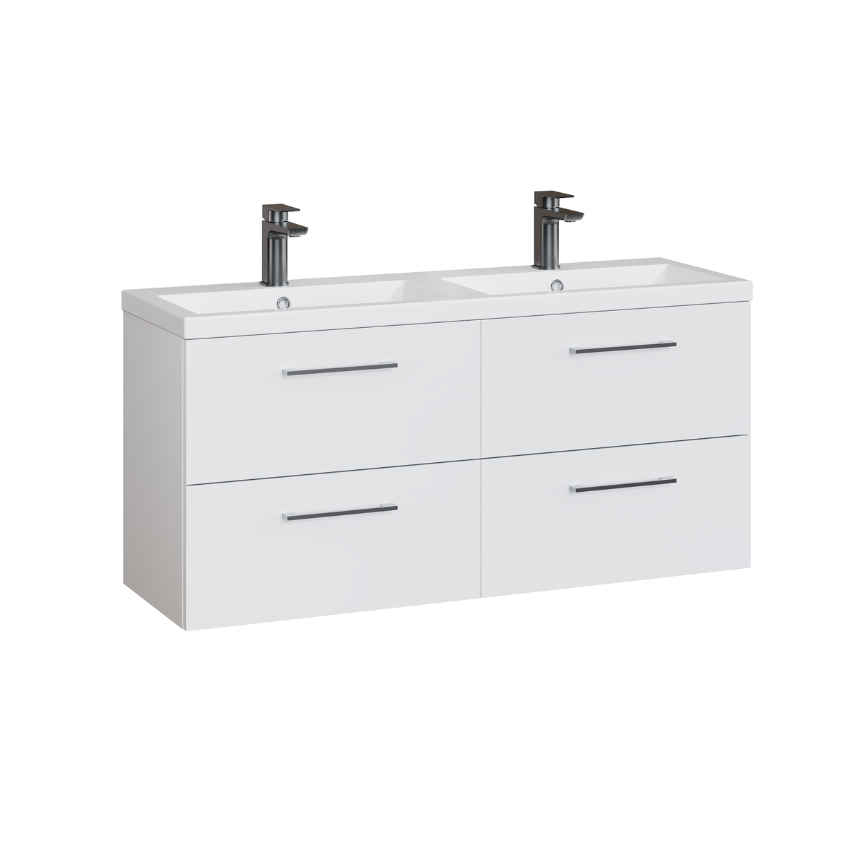 Fairford Aspri Gloss White 1200mm 4 Drawer Wall Hung Vanity Unit