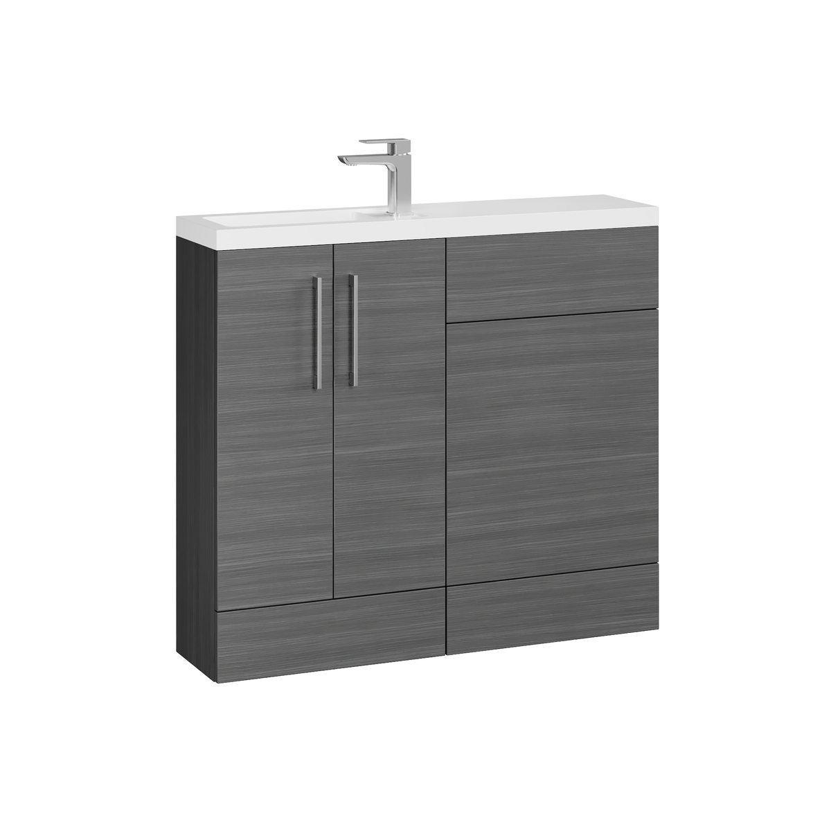 Fairford Union Anthracite Woodgrain 1000mm Slimline Combination Pack
