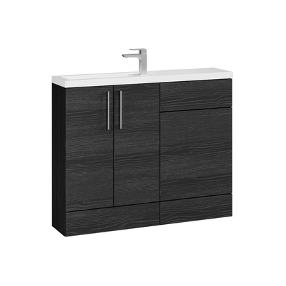 Fairford Union Black Woodgrain 1100mm Slimline Combination Pack