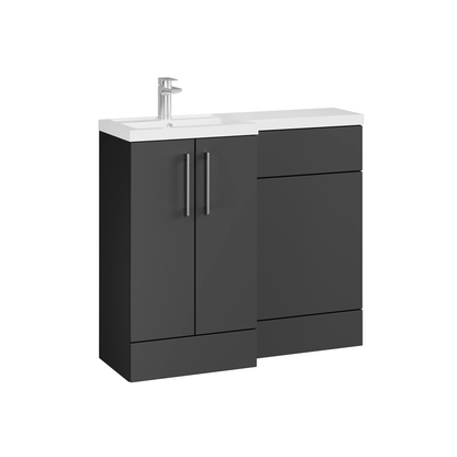 Fairford Union Gloss Grey 1000mm L Shape Left Hand Combination Pack